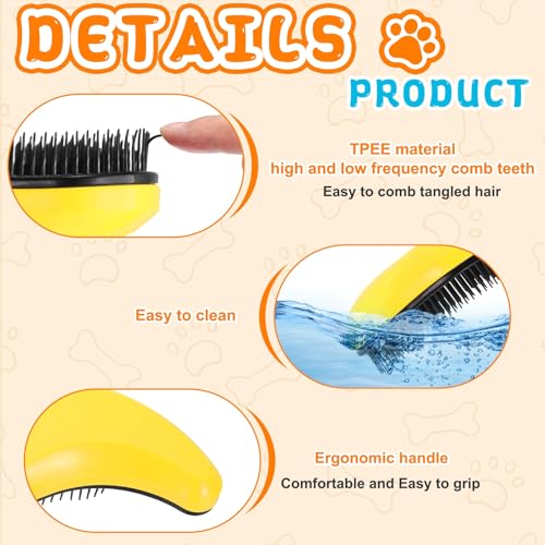 Small Dog Brushes, Grooming Brushes Puppies Hair Remover (Yellow, 2 Pcs) - color: Yellow