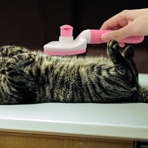 Pet Cleaning Deshedding Brush,Pet Hair Removal Brush for Shedding Massaging Grooming for Small Dogs,Cats,Rabbits(pink) - color: pink