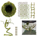 Jumping Spider Enclosure Accessories Kit, Magnetic Moss Ball Hideout, 2 Mesh Nets & Leafy Rope Ladder, 3D Forest Canopy Habitat with 5 Magnets for Jumping Spiders Fun Enclosure Accessories