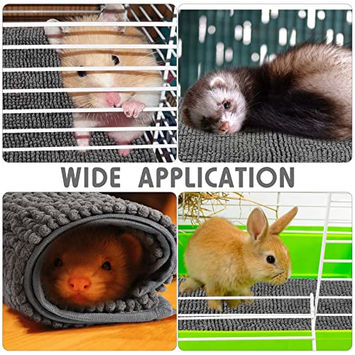 4 Pcs Guinea Pig Cage Liner 16 x 24 Inch Washable Chenille Pee Pads Pet Dog Cat Bedding Training Mat Reusable for Small Animals Puppy Bunny Hamster Chinchilla - color: Dark Gray, size: 16 x 24 Inch, style: Low Pile Chenille