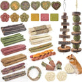 ERKOON 100PCS Rabbit Chew Toys, Natural Timothy Grass Cakes Guinea Pig Toys, Small Animal Teeth Grinding Treats for Bunny Hamster Chinchilla, Safe Dental Care Snacks - size: 100