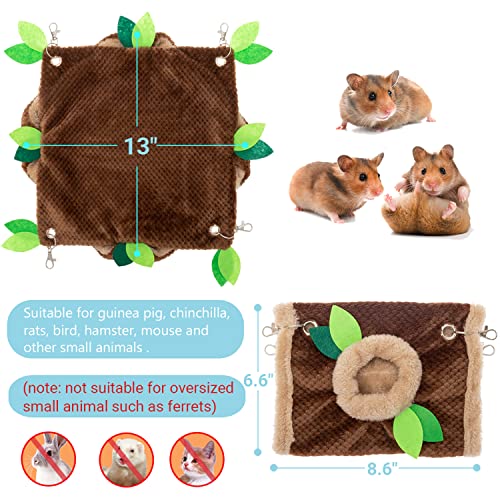 Guinea Pig Hideout, Hammock & Tunnel, Washable Cage Accessories | Warm Soft Fleece Pet House for Guinea Pig, Hamster, Rat, Chinchilla - size: One Size