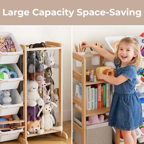 Toy Storage Organizer with Bookshelf and Stuffed Animal Storage - Kids Playroom Organization with Shelves and 12 Toy Bins - Toddler Living Room Toy Box for Lego - Nursery Bedroom Decor Essential - color: White, size: 55.2"W,3 Shelves,12 Bins