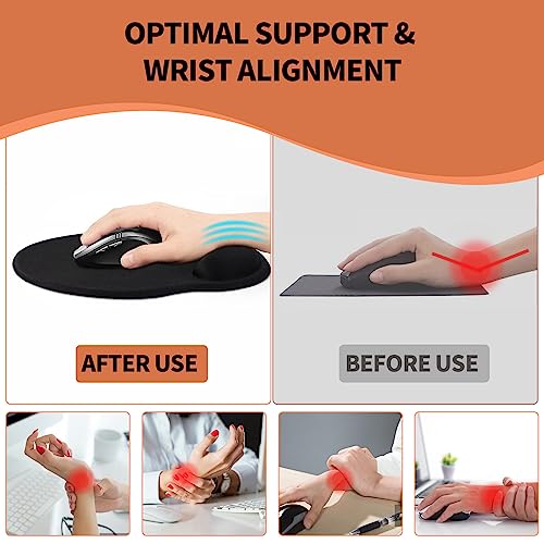 Mouse Pad with Wrist Rest, Comfortable Computer Mousepad with Gel Wrist Support Smooth Surface and Non-Slip PU Base for Pain Relief, Laptop, Office & Home (Oceanic Sunset) - color: Oceanic Sunset