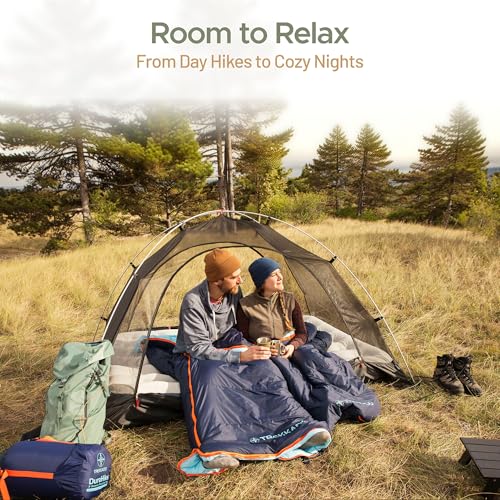 DuraHike Lightweight Camping Sleeping Bag for Adults — Roomy Rectangular Comfort, Secure Pad Attachment, Compact & Packable, 10°C / 50°F Comfort