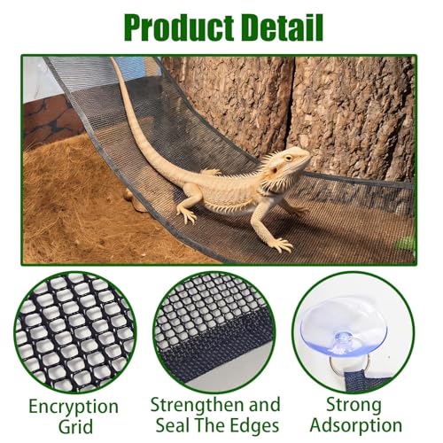 2 Pack Bearded Dragon Hammock,Breathable Mesh Collapsible Reptile Hammock Lounger Climbing Tank Accessories for Lizard Gecko Snakes Axolotls Chameleon (Black) - color: Black