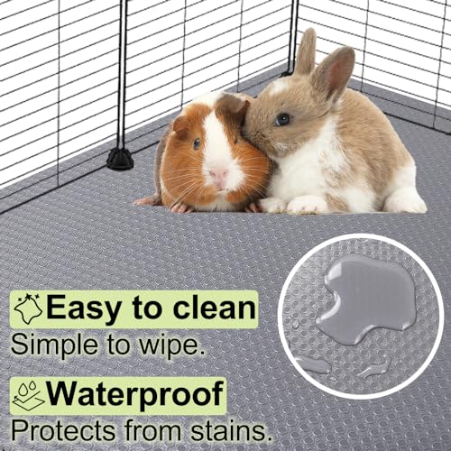 Washable Guinea Pig Bedding Cage Liner Waterproof Rabbit Bedding, Easily Cut to Suit Cage and Reusable Pads for Guinea Pigs, Rabbits, Hamsters, Gerbils, and Chinchillas,18"×79", 2pcs, Grey Mat - color: 2 PCS Grey 18"×79"
