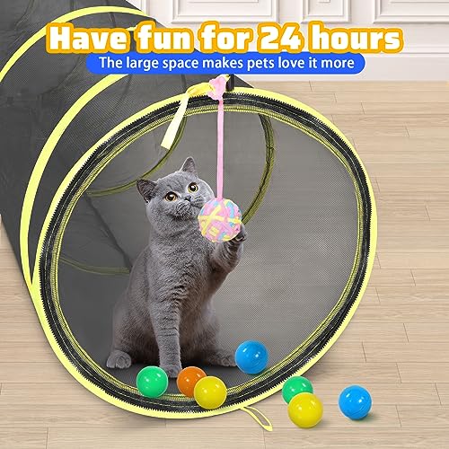 Wilwolfer 5 in 1 Cat Enclosure - Outdoor Cat Tent with Tunnel & House - Portable Pet Playpen for Cats, Puppies & Small Animals - size: 5PC Cat Tent with Tunnel
