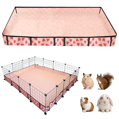 Waterproof Guinea Pig Cage Liners, Washable & Reusable Small Animal Cage Mat, for Rabbit, Hamster, Chinchilla, Hedgehog (Watermelon),C&C 48x48 inches - size: C&C 4x4(48x48 inches)
