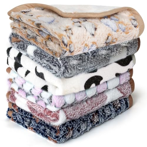 YedsIntu 6 Pcs Washable Guinea Pig Blankets Absorbent Small Animal Fleece Bedding Cage Liners Reusable Pet Pee Pad Sleep Mat Pad Cover for Hamster Ferret Rabbit Chinchilla Hedgehog (24" x 47") - color: 6 Black Bulk, size: 24" x 47"