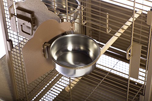 Prevue Pet Products 3351COCO Park Plaza Bird Cage, Coco Brown | Small Cocoa Brown Steel Cage with Rolling Stand, Seed Guards, and Perch - color: Coco Brown