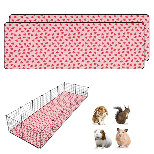 2 PCS Guinea Pig Cage Liner, Reusable Waterproof Guinea Pig Liner, Washable Small Animals Bedding, Super Absorbent Pet Pee Pads Guinea Pig Mats, Rabbit Mats for Cages (24 * 72 inch) - size: 24*72 inch 2pack
