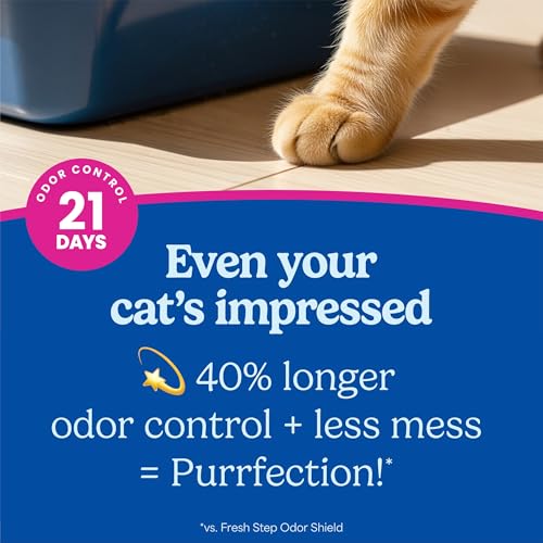 Fresh Step Advanced Clean Paws Multi Cat Clumping Litter with Febreze Freshness, Low Tracking, 18.5 lb. Box, Pack of 2 | Low Tracking Granules for Less Mess, Scented with Febreze Freshness, Low Dust, Compatible with Most Auto Litter Boxes