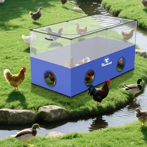 Pawaboo Small Animal Playpen, Foldable Pet Cage Tent, Blue | For Puppy Kitten Guinea Pig Rabbit Chicken Hamster, Indoor Outdoor Use, Breathable Mesh Wall and Bottom - color: Blue