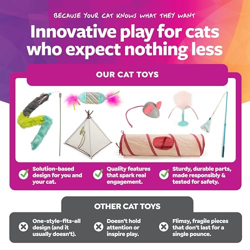 SmartyKat Kitty Camp Crinkle Cat Tent Hideaway, Collapsible Tent with Detachable Feather Toy for Privacy & Play for Cats & Kittens, Beige, One Size - style: Kitty Camp Tent