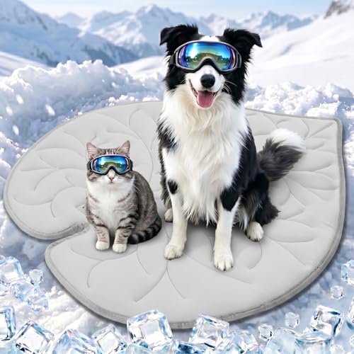 Dog Cooling Mat Washable Pet Cooling Mat, Self Cooling Mat for Dogs Large | 35" x 33", Thick Portable Foldable Cooling Pad for Indoor Outdoor, Crate, Travel, Camping and Beach - color: Grey, size: Medium