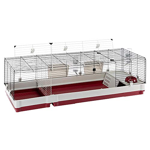 Ferplast Krolik XXL Rabbit Cage w/Wire Extension | Rabbit Cage Includes All Accessories & Measures 63.8L x 23.62W x 19.68H Inches | 1-Year Warranty - style: XXL Rabbit Cage