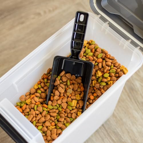 IRIS USA Dog Food Storage Container, Up to 13 lbs, Dark Gray, Made in USA | Includes 2-Cup Scoop, Airtight Seal, BPA-Free, Bird Seed, Cat food, Treats, Keeps Kibble Fresh, Pellets - color: Dark Gray/Clear