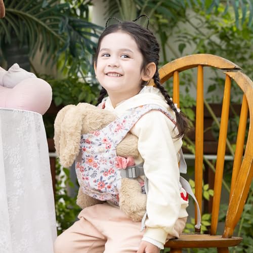 GAGAKU Baby Doll Carrier for Little Girls - Stuffed Animal Carrier Toy for Toddler - Pink Wax Flowers - color: 1_wax Flowers
