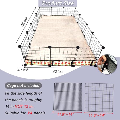 Guinea Pig Cage Liner，Washable Waterproof Oxford Cloth Cage Liners for Small Animals,Hamster Chinchilla Hedgehog Rabbit and Other Small Animals Not Include Cage(42x56 inches) - size: C&C 3x4(42x56 inches)