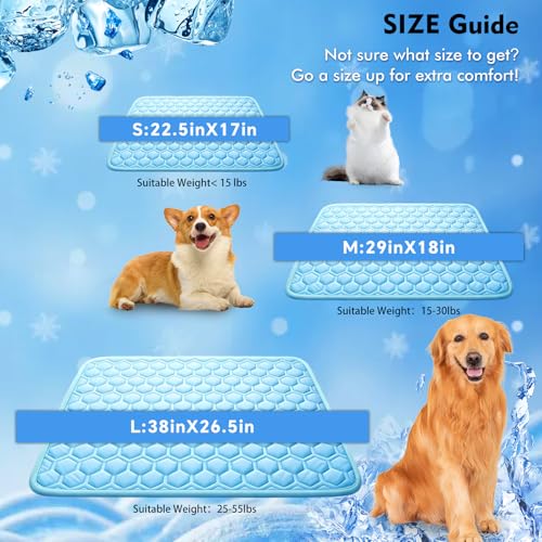 Arc-Chill Dog Cooling Mat, Non-Slip Washable Portable Cool Pad | Cooling Mat for Dogs with Cool fiber Q-Max 0.45 Absorbs Pet Heat Fast, Suitable for Indoor Outdoor Summer Use for Dogs Cats - size: Small