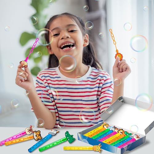 WHALEISLAND 20PCS Safari Animal Bubble Wands, Jungle Party Favors for Kids | Wild Zoo Animal Toys, Birthday Party Supplies, Goodie Bag Stuffers, Wild One Birthday Gifts and Baby Shower Favors - style: ANIMAL