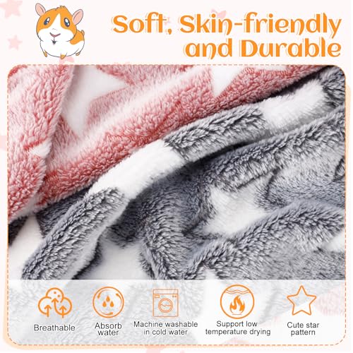 Guinea Pig Blanket, 2 Pack Warm Soft Coral Fleece Small Animal Blankets Washable Pet Cage Liners Sleep Mat Pad Cover for Rabbit Hamster Dog Cat Ferret Chinchilla Hedgehog Bedding, 24" x 16" - color: Burgundy + Grey (2 Pack)