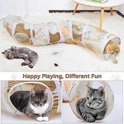 Glittme Cat Tunnel, Cat Tunnels for Indoor Cats, S-Shape Cats Cave with Cat Toys, Foldable Cat Tubes and Tunnels for Cats, Rabbit, Puppy, Guinea Pig | Interactive Bunny Tunnel And Cat Tubes With Crinkle Sounds. Ideal For Kittens, Ferrets And Small Pets To