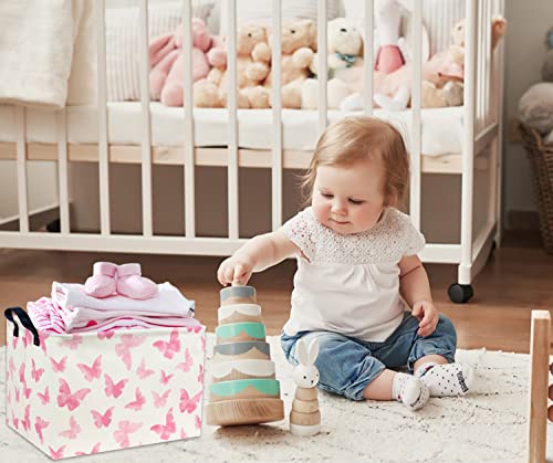 Rectangular Butterfly Basket Kids Baby Storage Basket Cute Toy Storage Bin Organizer Shelf Boom Room Decor(Butterfly) - color: Butterfly