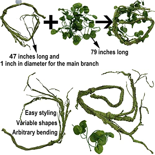 Reptile Plants for Bearded Dragon Tank Accessories, Terrarium Plant Artificial Decor for Snake Cage, Fake Plant for Leopard Gecko Habitat, Lizard Chameleon Ball Pythons (Group BN) - color: Group Bn