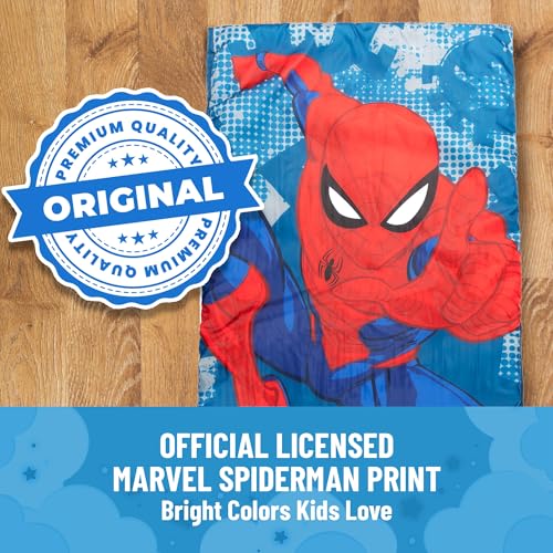 Jay Franco Marvel Spiderman Spidey Dots Slumber Sack - Cozy & Warm Kids Lightweight Slumber Bag/Sleeping Bag - color: Blue - Spiderman