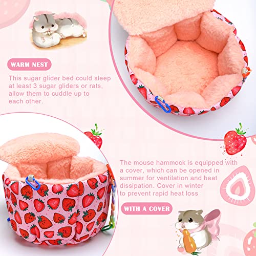 Maitys 2 Pcs Rat Bed Hanging Rat Hammock Guinea Pig Bedding Soft Warm Ferret Bedding Pet Cage Accessories Small Animal Play Sleep Bed for Ferret Sugar Glider Hamster Chinchilla Mice Squirrel