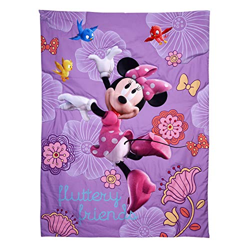 Disney 4 Piece Minnie's Fluttery Friends Toddler Bedding Set, Lavender - color: Minnie's Fluttery Friends