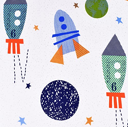 Scientific Sleep Outer Space Airship Rocket Star Explore Teen Boys Girls Cotton Cotton Twin Bed Sheet Set, Flat Sheet & Fitted Sheet & Pillowcase Bedding Set (Space, Twin) - color: Space, size: Twin