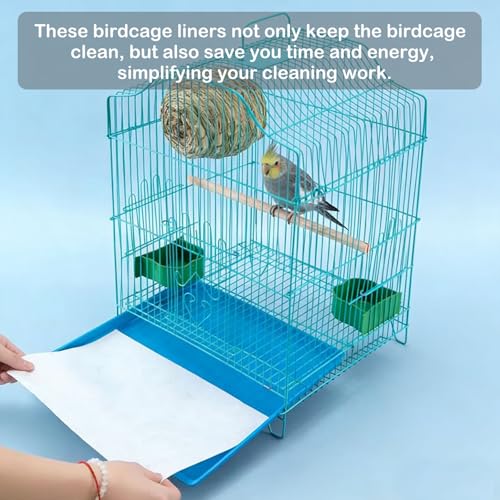100 Sheets Bird Cage Liner Papers, Disposable Bird Cage Paper Liners, Cuttable Pet Animal Cages Cushion, Precut Absorbent Bird Paper for Bird Parrot Small Animal, 15.8 x 15.8'' - size: 15.7''x 15.7''