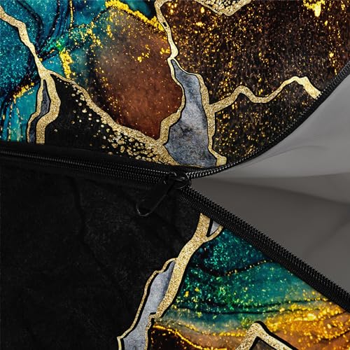 Sleeping Bags for Adults and Kids Backpacking Camping Sleeping Bags for Girls and Boys Lightweight Waterproof Cold/Warm 3-Season - color: Black Gold Marble