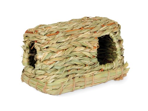 Prevue Pet Products Nature's Hideaway Grass Hut Small Animal Toy - for Mice, Gerbils, Hamsters, or Other Small Pets, Woven Hay & Grass, Natural Hide & Explore Toy - Small - size: 7 in. L x 4.75 in. W x 3.5 in. H