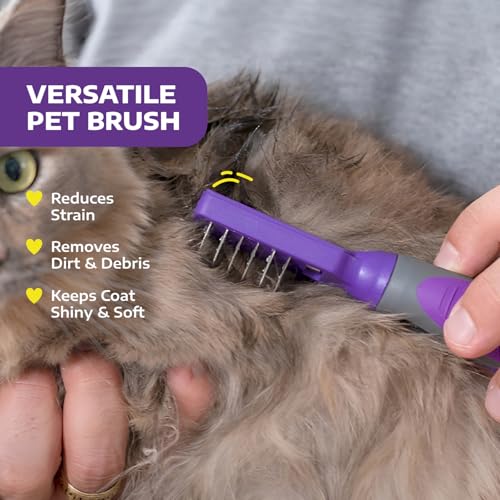 Hertzko Dematting Comb for Dogs Grooming Tool for Long and Short Haired Pets - Matted Cat Fur Remover for Small Dogs, Cats, and Rabbits - Tangle and Knot Remover Brush - size: 6 Teeth