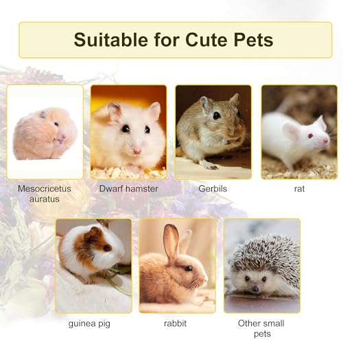 200G Hamster Bedding，Natural Flowers & Herbs Odor Control Dwarf Hamster Bedding Gerbil Bedding Robo Hamster Bedding Katy Hamster Bedding Hamster Habitat Decor Hamster Forage