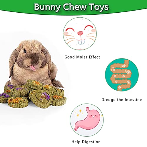 Rabbit Chew Toys for Teeth, 18PCS Natural Timothy Hay Chew Toy, Improve Dental Health for Bunny/ Chinchilla/ Guinea Pig/ Hamsters/ Holland Lop, Small Rodent Pet Molar Teeth Treats Toys - size: 18 PCS