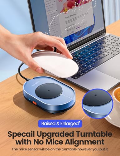 Vaydeer Undetectable Mouse Jiggler M4 Driver-Free Mouse Mover with Switch | No Software Needed, Silent Motor, Physical Movement, Keep Computer Awake, Remote Work and Office Use - color: Navy Blue, style: Button Control