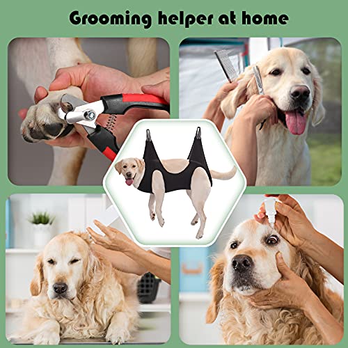 Guzekier Pet Dog Grooming Hammock Harness for Cats & Dogs, Dog Sling for Grooming, Dog Hammock Restraint Bag with Nail Clippers/Trimmer, Nail File, Pet Comb,Ear/Eye Care - size: L（Weight：45-80LB）
