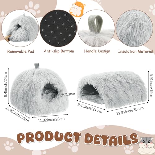 2 Pack Guinea Pig Hideout Bed with Tunnel, Large Soft Plush Cozy House, Washable Hideaway for Guinea Pigs and Small Animals(Style 1) - style: Style 1