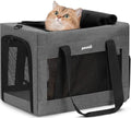 Pecute Cat Carrier, Portable Travel Dog Carrier with Stable Structure, Grey | Larger Space, 360° Ventilation & Comfort, Escape-Proof, for Travel / Car Trips / Vet Visits, Fits Cats up to 11 lbs - color: Grey