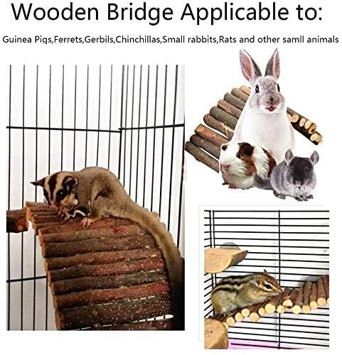 PINVNBY Extra Large Wooden Bunny Ladder Bridge (25 x 15 inches), Rabbits Hideout, House, Tunnel, Rodents Chew Toys for Guinea Pig, Chinchillas, Hedgehogs, Ferrets, Rat - size: 1 PCS, XL ( 25 X 15 inches )