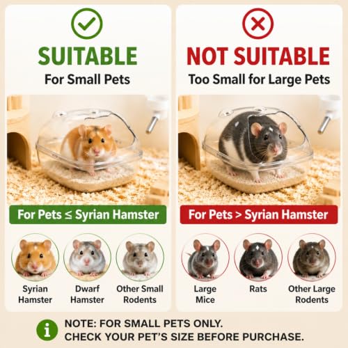 6 Pcs Basic Hamster Cage Accessories Set, Magnetic Water Bottle,Sand Bath with Cleaning Scoop Food Bowls,Food Scoop,for Dwarf Syrian Hamsters Gerbils Mice Degus or Other Similar-Sized Small Pets