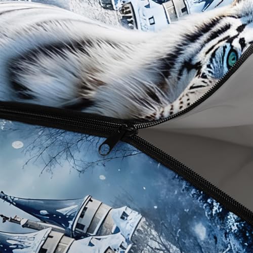 Camping Sleeping Bags Warm & Cool Weather Waterproof Backpacking Sleeping Bag All Seasons Camping, for Adult Kids Boy Girls Camping Gear Equipment, Traveling - color: E-White Tiger1