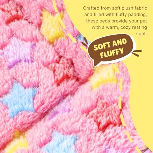 Guinea Pig Bed, 2 Pack (12x10 Inch) Soft Plush Small Animal Bed Mat, Washable Bedding Blanket Sleeping Warm Pad for Bunny, Rat, Ferret, Chinchilla - color: Pink
