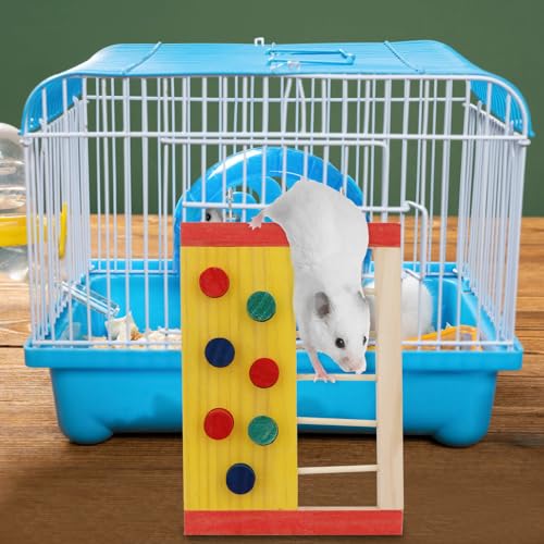 Hypeety Pet Hamster Colorful Wooden Climbing Wall and Ladder Molar for Dwarf Hamster Gerbil Rat Small Animal Toy Yellow - color: Climbing Wall