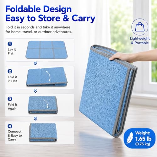 Pet Cooling Mat ，28x18 in Suitable for Medium-Sized Dogs | Newly upgraded weaving structure，Polymer ice sensitive material，The ice sensation is twice as strong - size: 28x18 in